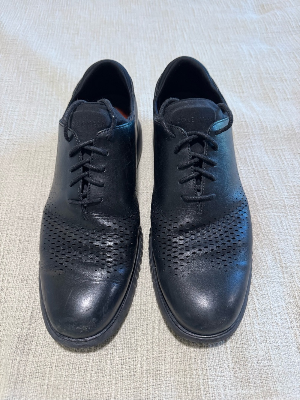 Cole Haan Grand.OS Men’s 10.5M Black Leather Perforated Oxford Shoes